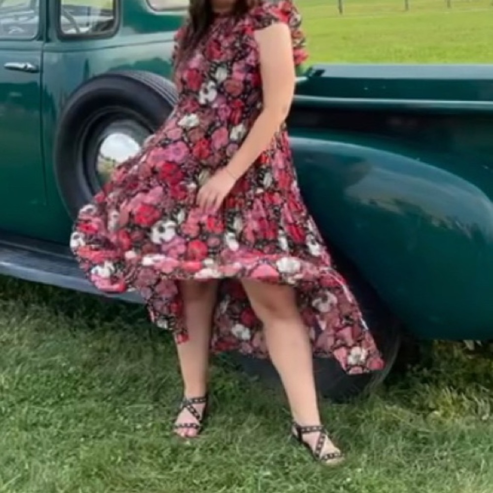 Cinq a sept floral dress in maraschino - Picture 4 of 6